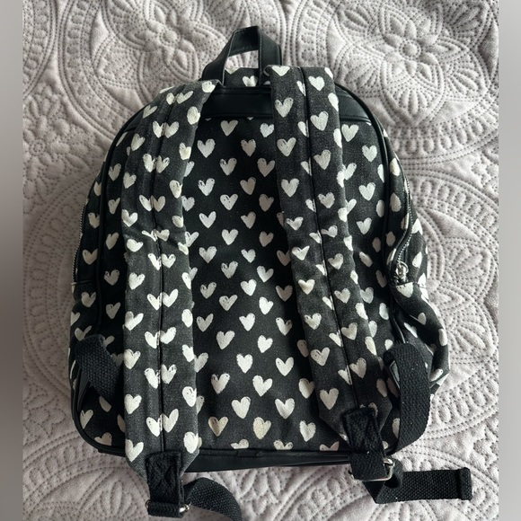 No Boundaries Black with white hearts Backpack - Picture 3 of 8